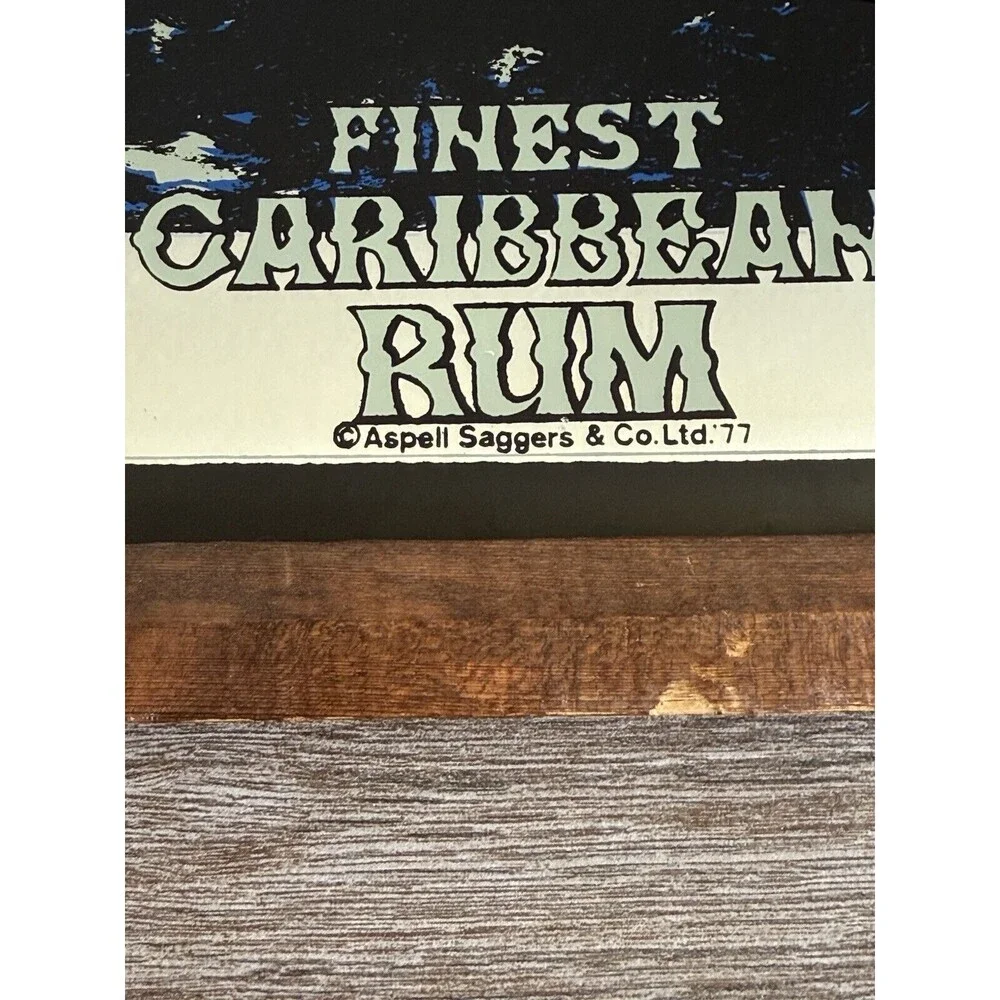 Vintage Pub Mirror CAPTAIN NORTON Finest Caribbean Rum Graphic EUC 1977